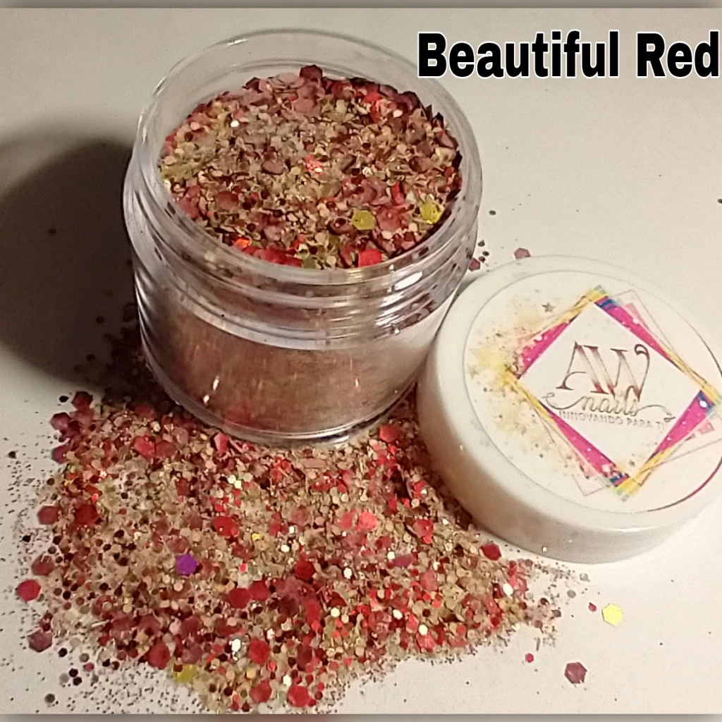 Glitter Beautiful Red Mix 1 oz