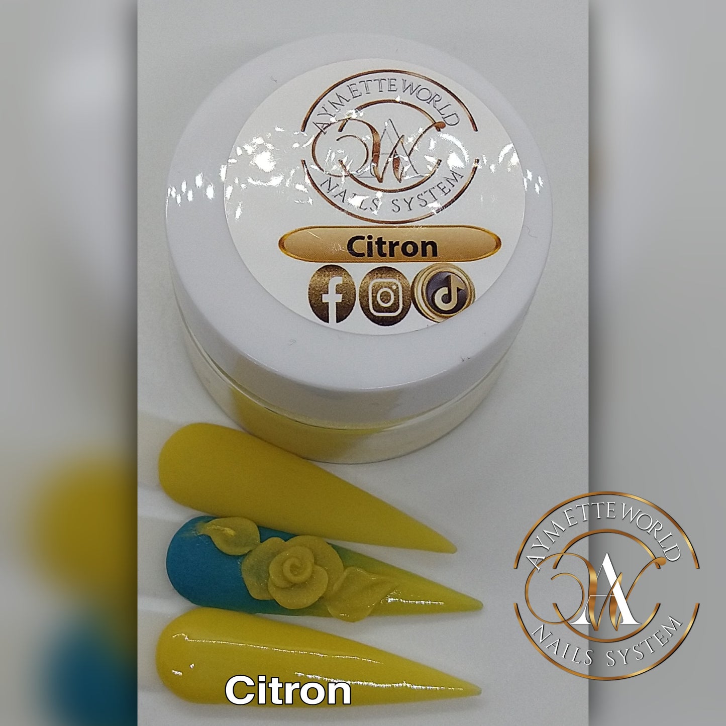 Yellow Acrylics Powder Variety 20g, 10z y 1.2oz