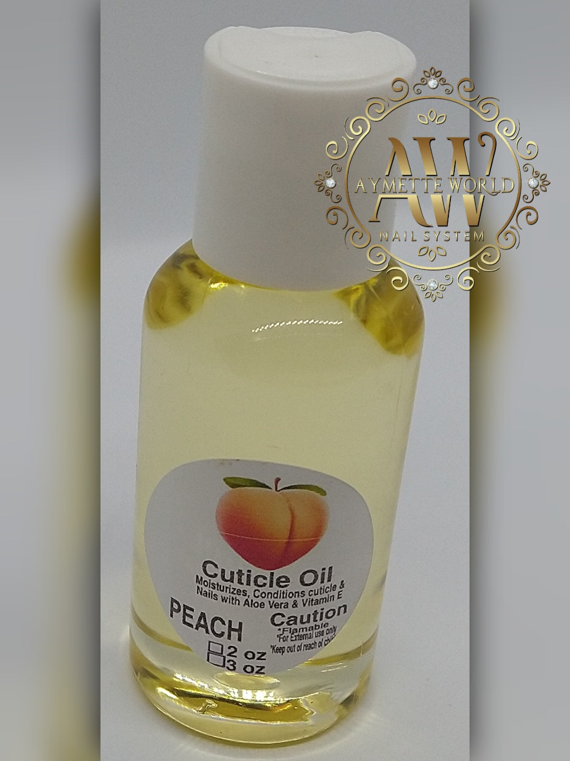 Cuticle oil con vitamin E fragancia a Peach 2 Oz