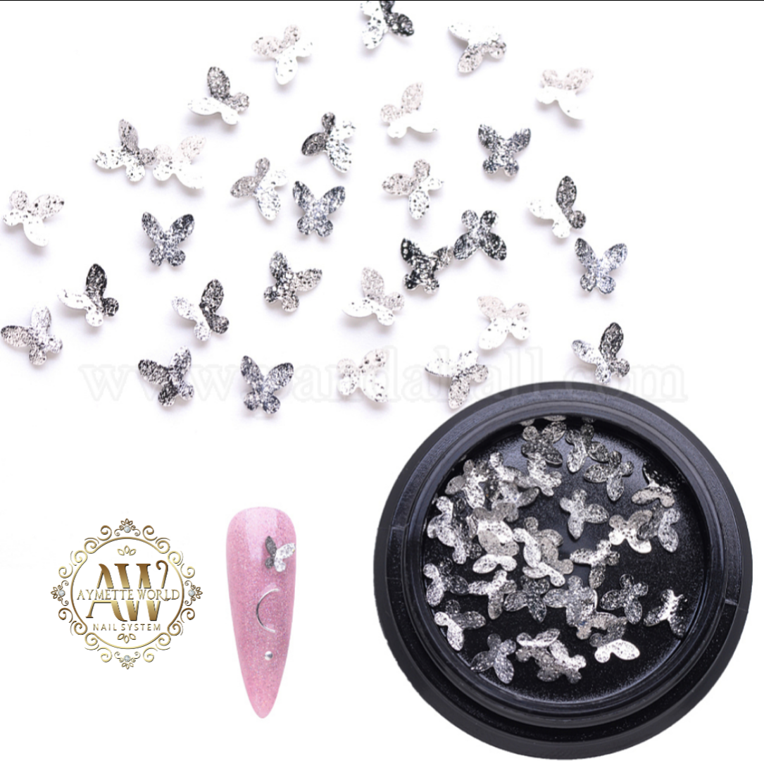 Mariposa 3D en metal silver