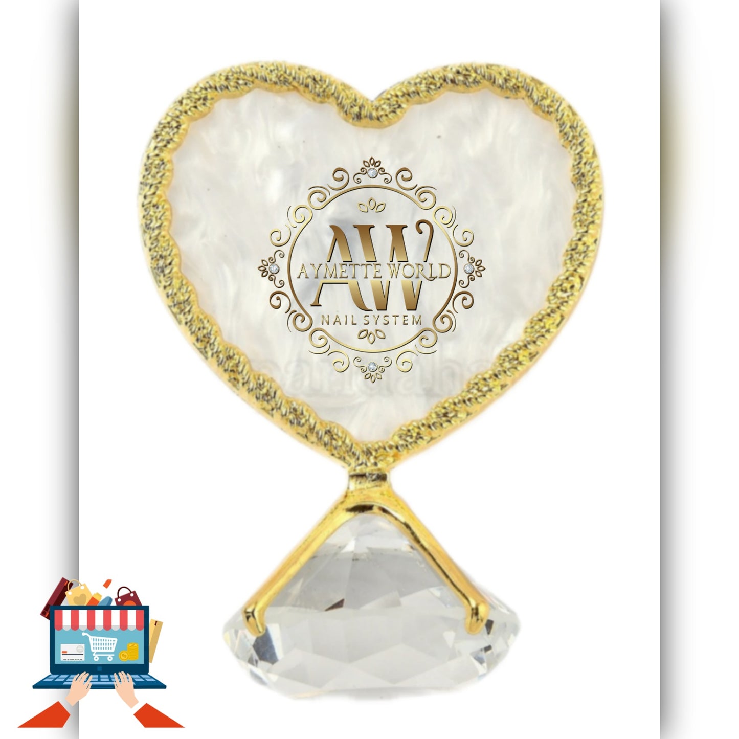 Corazón de resina con diamante