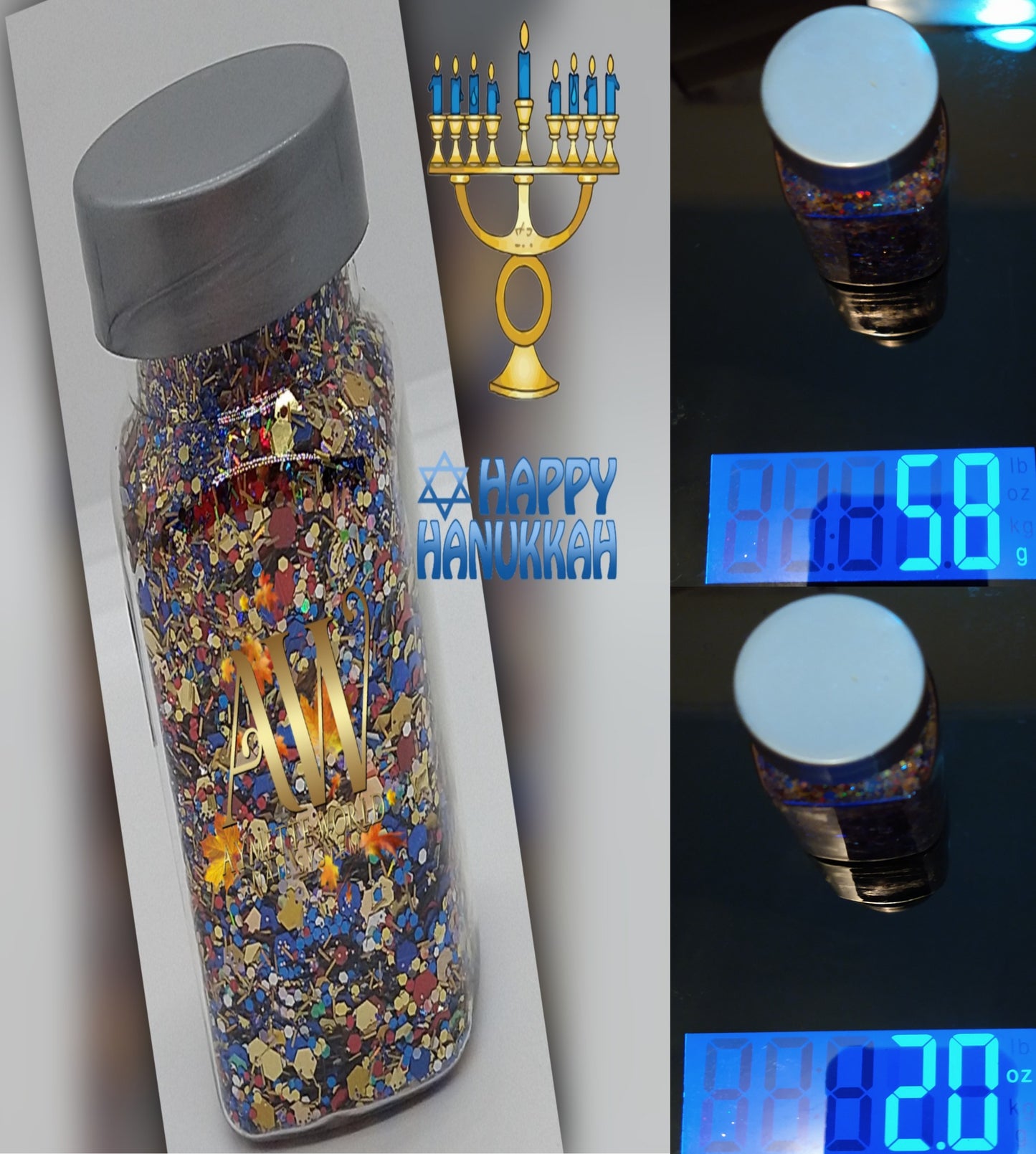 AW Glitters Hanukkah  mix 2.0 oz