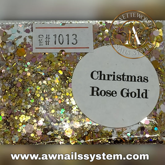 Glitter Christmas Rose Gold #1013 en bolsa 🛍️