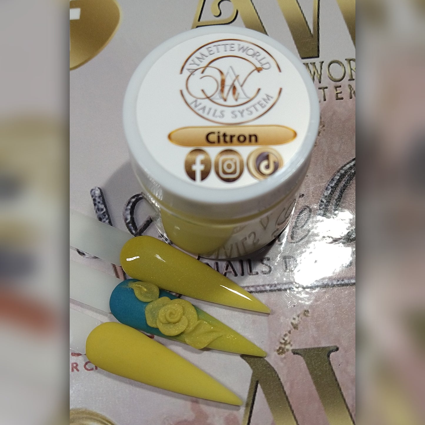 Yellow Acrylics Powder Variety 20g, 10z y 1.2oz