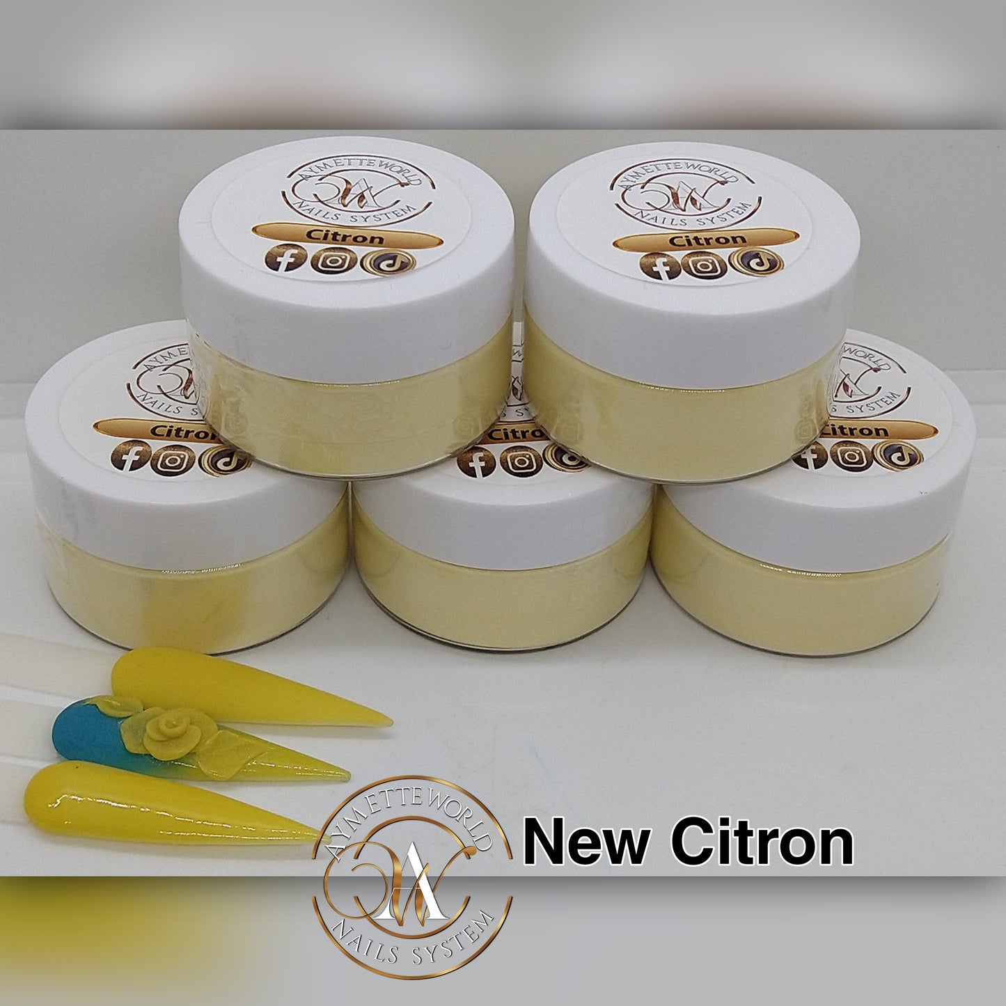 Yellow Acrylics Powder Variety 20g, 10z y 1.2oz