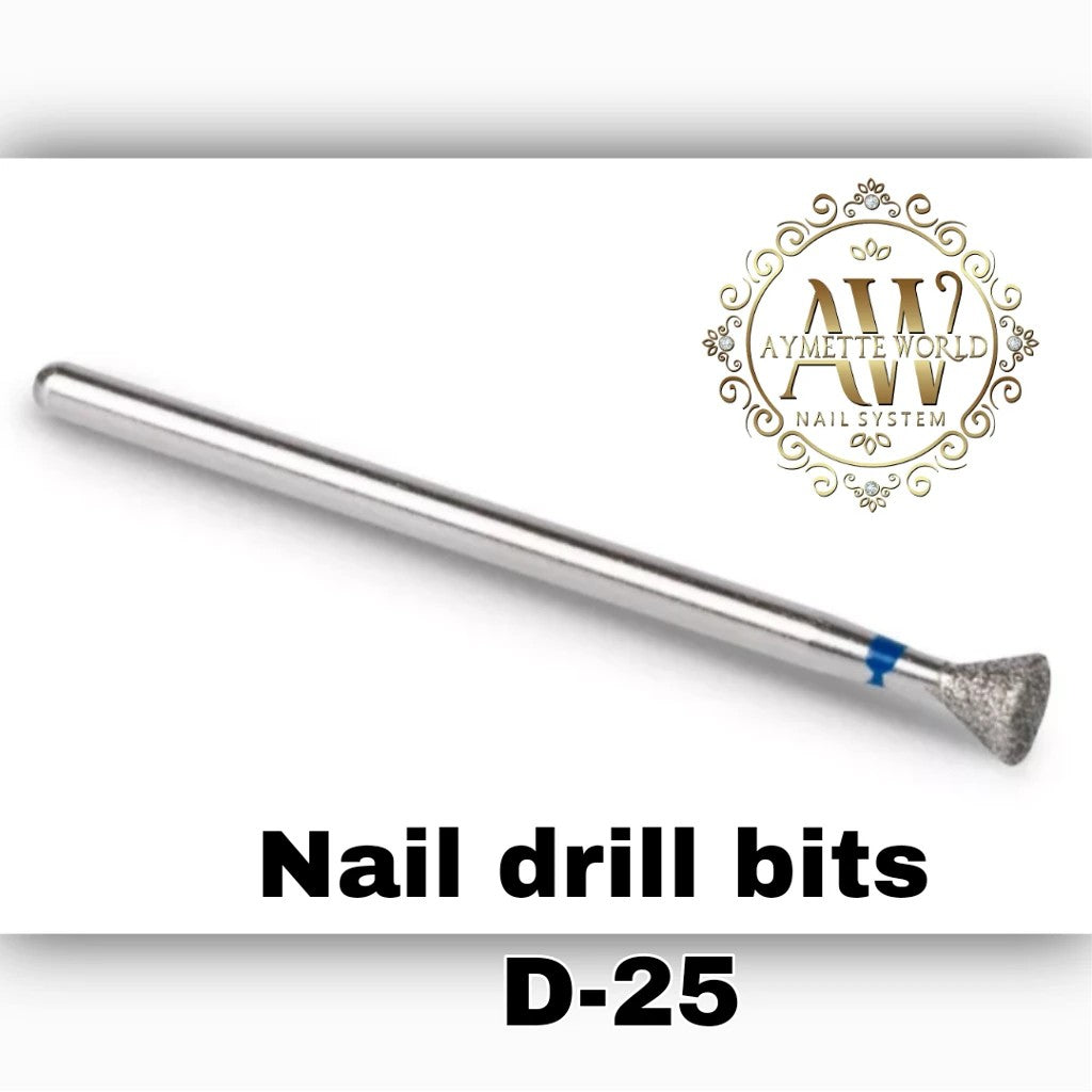 Nail drill bits Punta cono invertida mediana D25