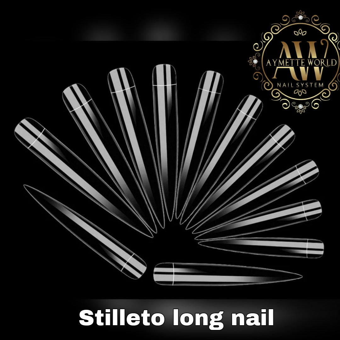 Nails tip Stilleto long paquete de 10 tips #AB 00020