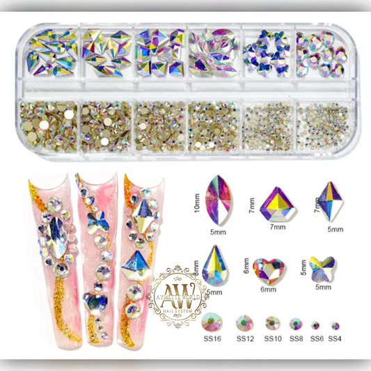 Caja diamantes de imitación AB