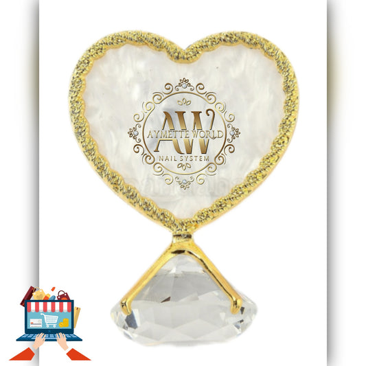 Corazón de resina con diamante