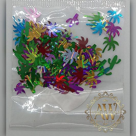 Palmas y cactus mix de colores