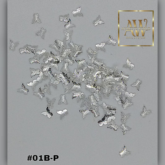 Mariposas 3D Silver 20pzs #01B-P