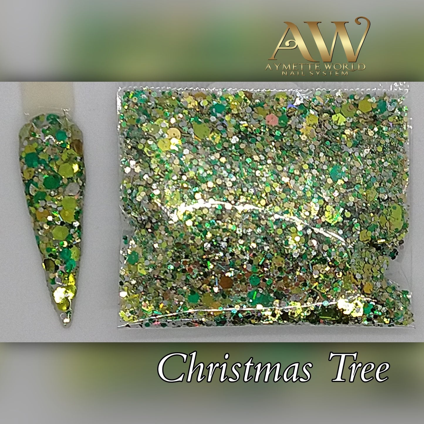 AW Glitters Christmas Tree mix🎄 en bolsa 🛍️ (green)